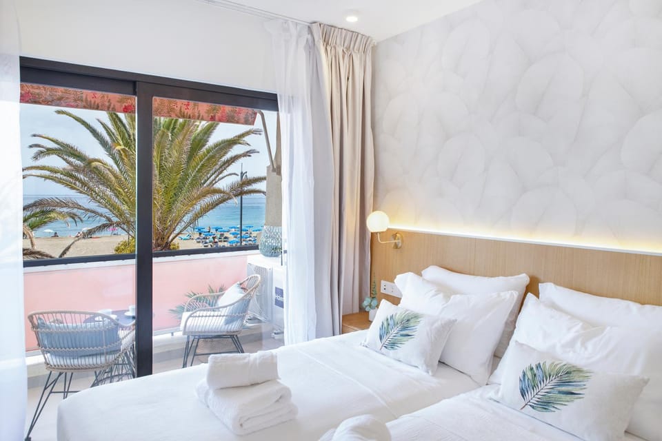 Bed, Natural landscape, Bedroom, Sea view
