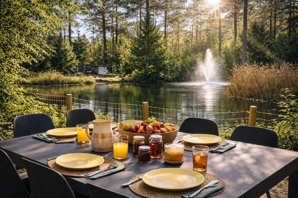 Natural landscape, Dining area, Lake view, Breakfast