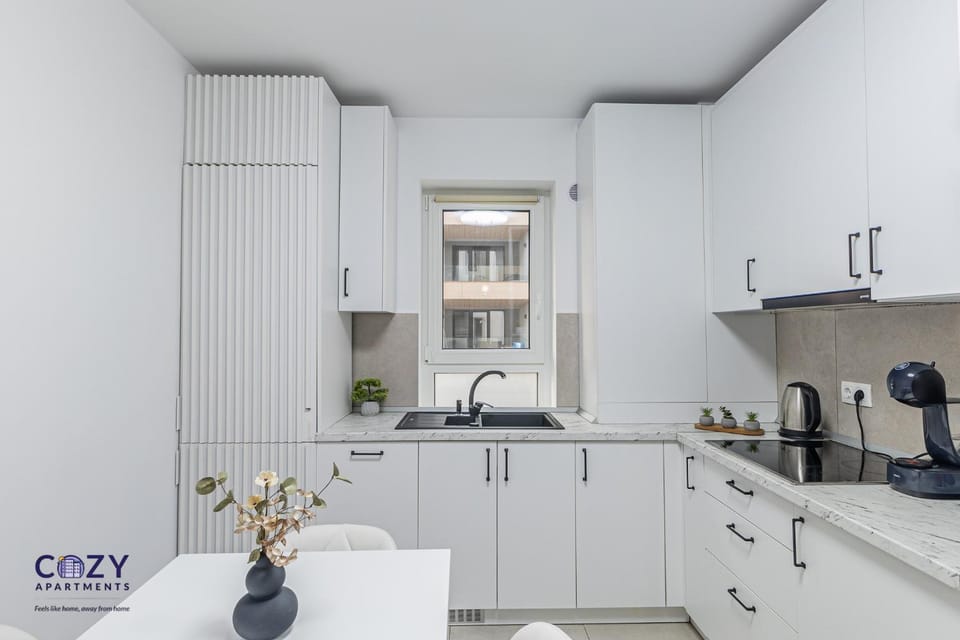 Kitchen or kitchenette, dishwasher, stove