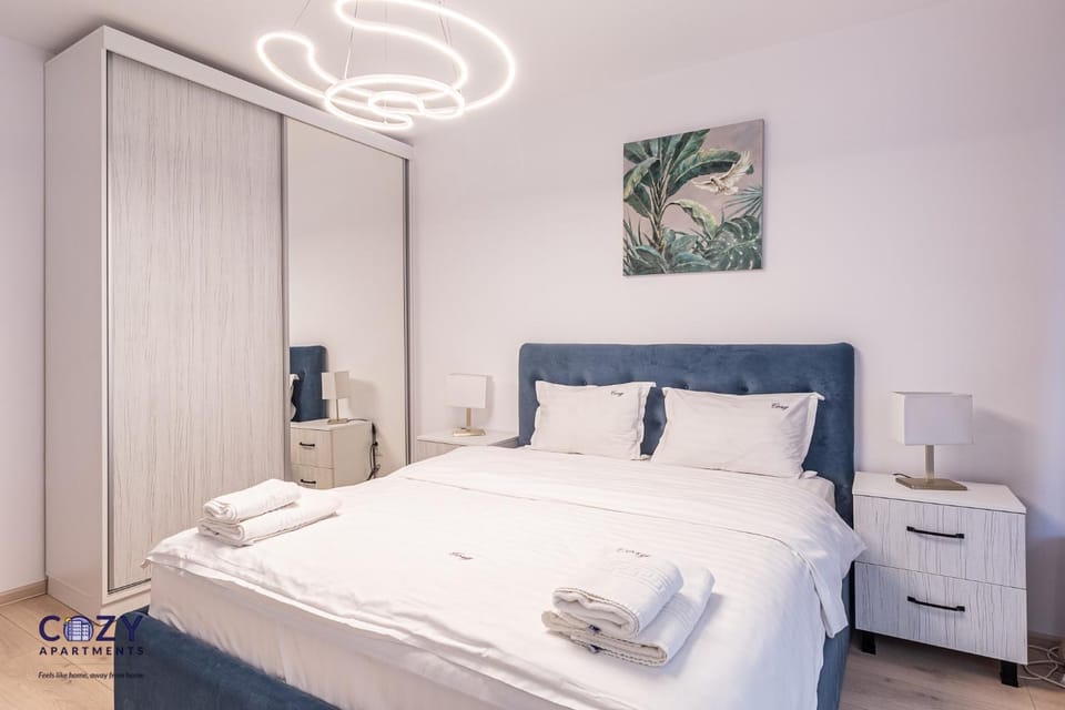 Bed, Photo of the whole room, Bedroom, towels, wardrobe