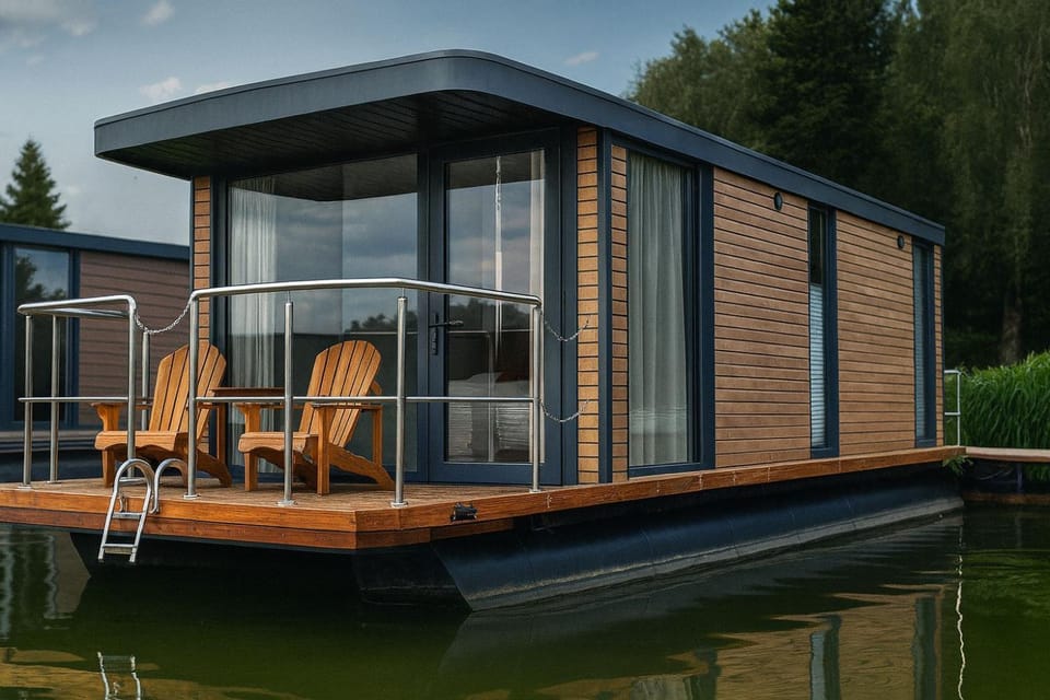Rybakówka Houseboats Domki na wodzie Docked boat in Poland
