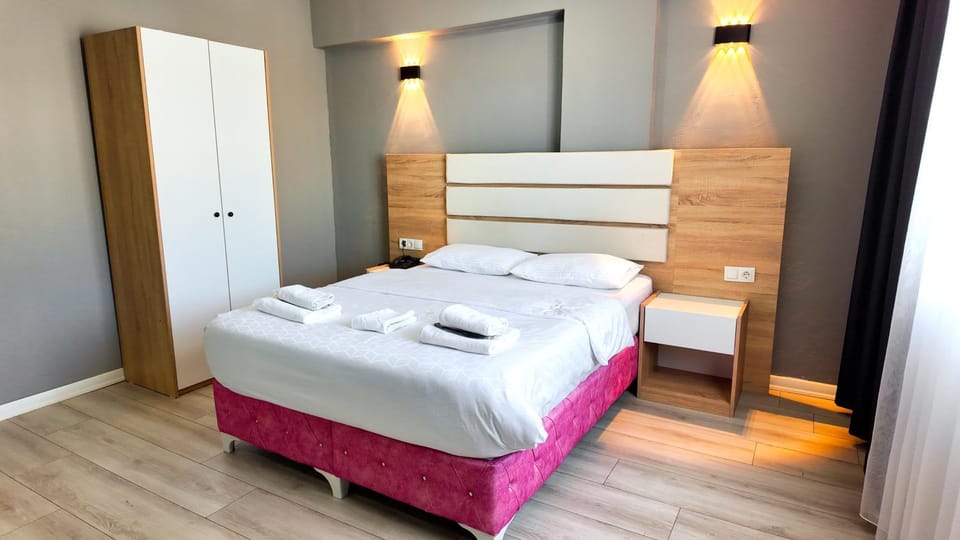 Bed, Photo of the whole room, Bedroom, towels, wardrobe
