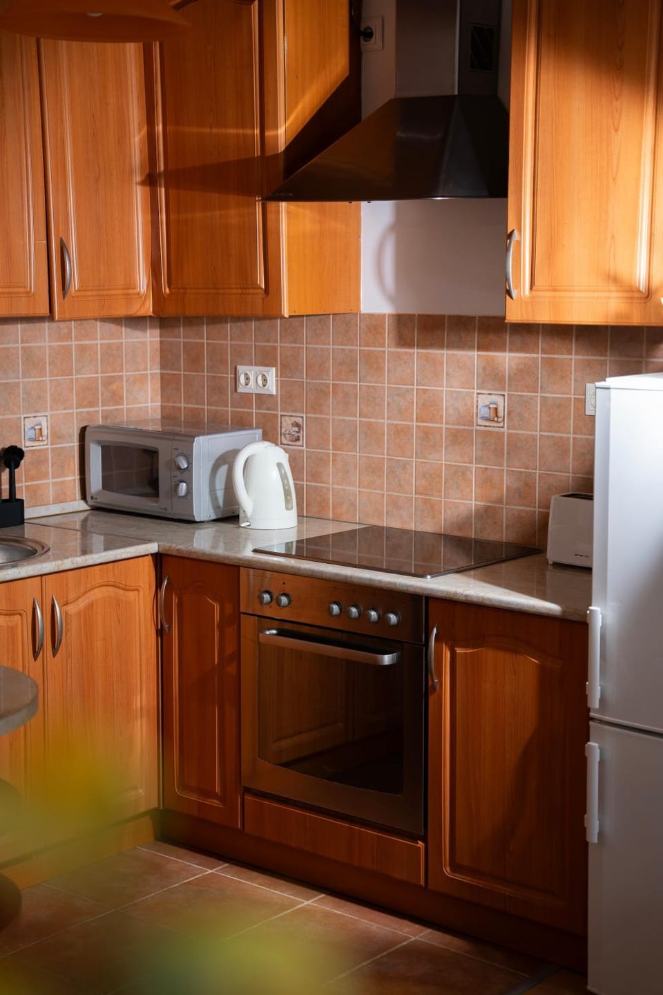 Kitchen or kitchenette, dishwasher, stove, toaster