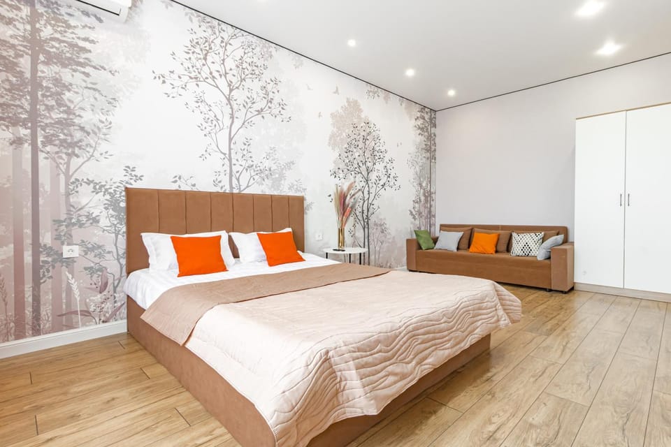 Bed, Seating area