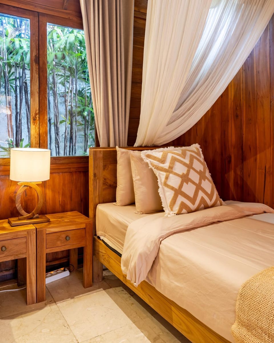 Charming 4BR Wooden Villa with Lush Garden Oasis by Santi mnagement Villa in North Kuta