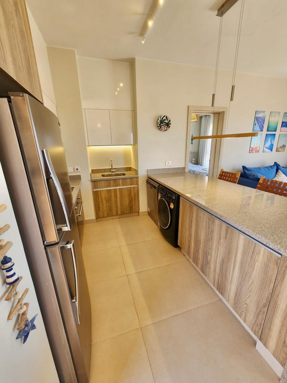 Kitchen or kitchenette, dishwasher, washing machine