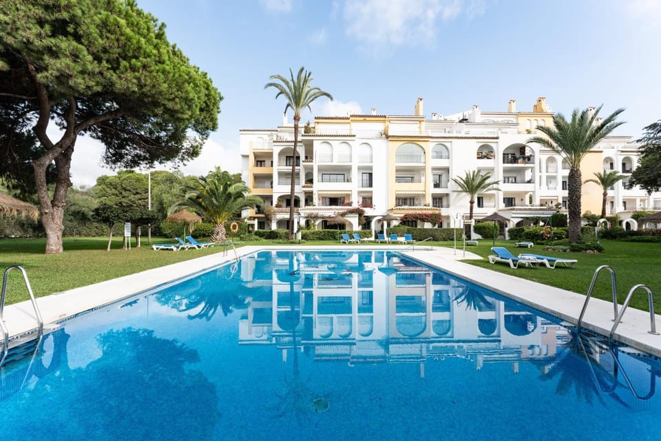 Property building, Living room, Swimming pool