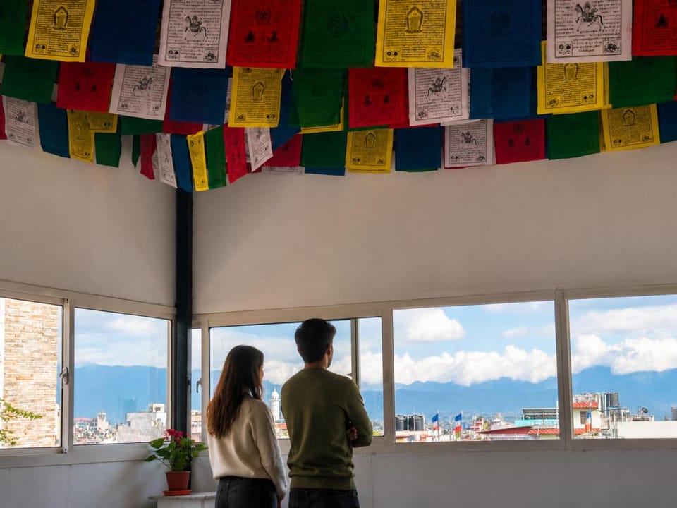 People, Natural landscape, Balcony/Terrace, Mountain view, Entertainment, group of guests