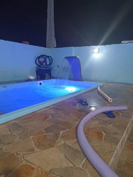 Night, Pool view, Swimming pool