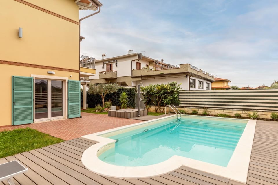 Property building, Living room, Swimming pool