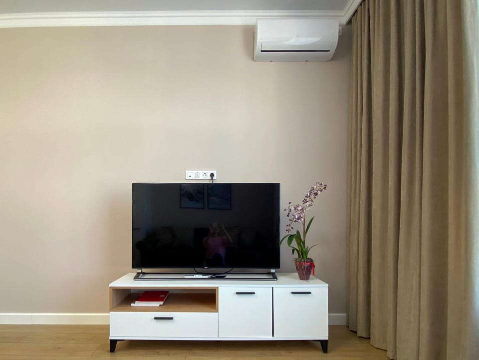 Communal lounge/ TV room, TV and multimedia, Living room, Seating area, air conditioner