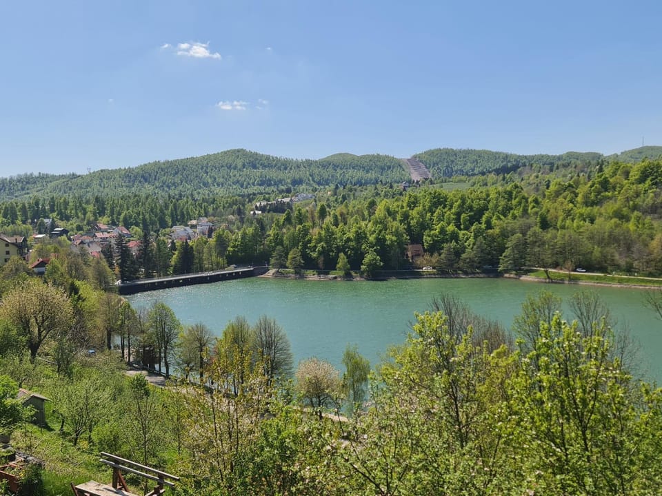 Spring, Natural landscape, Lake view, Mountain view