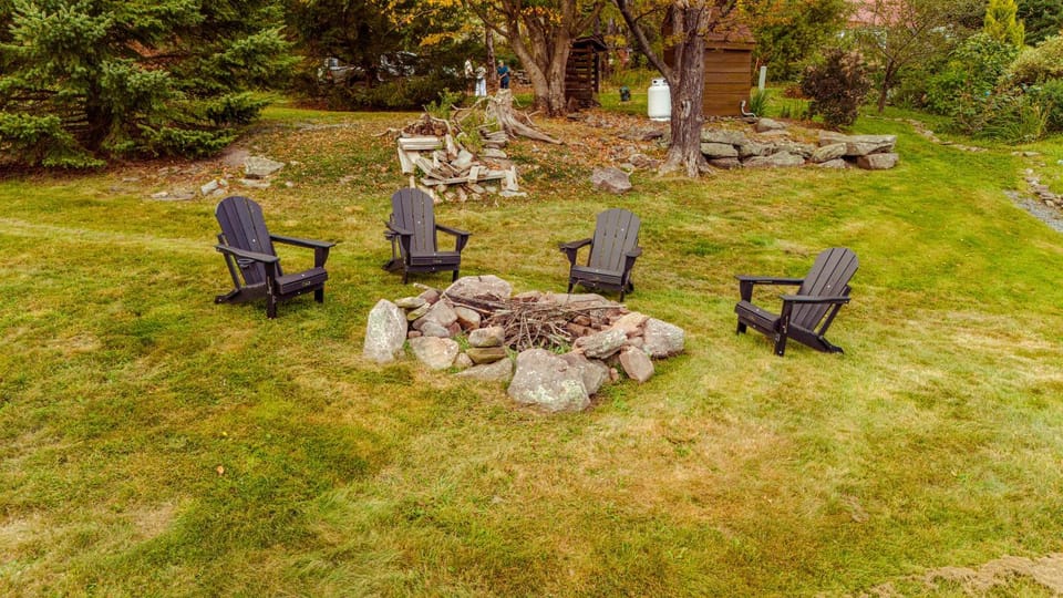 Garden, Garden view, fireplace