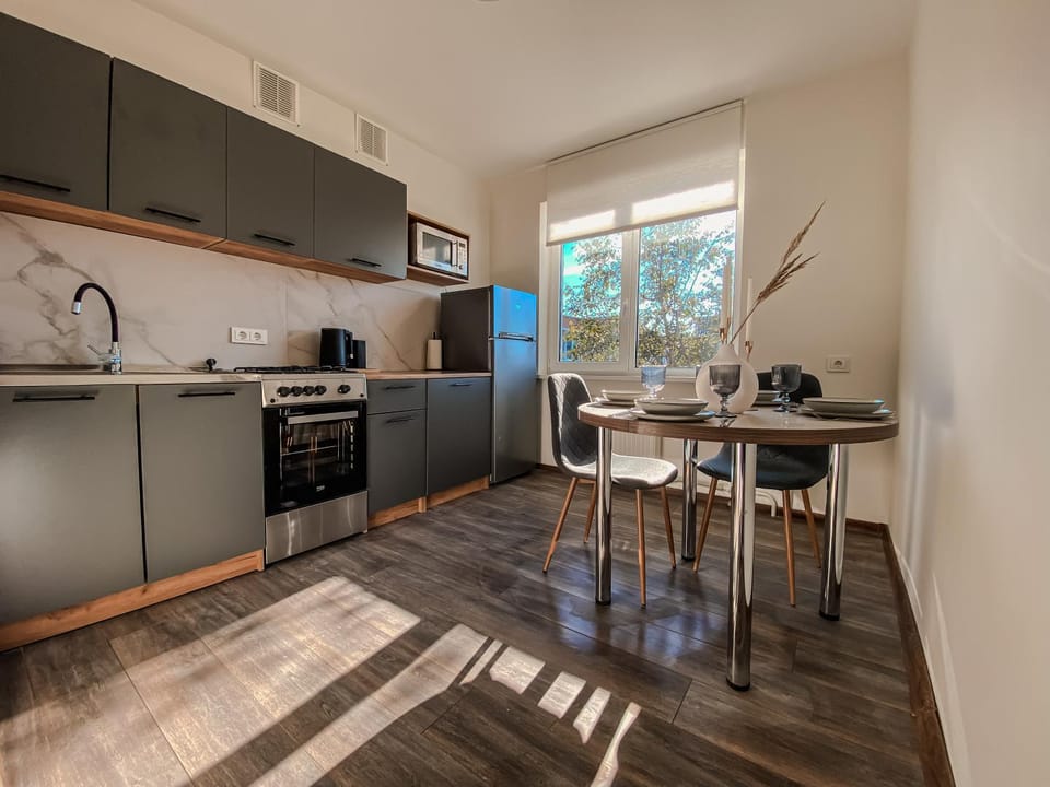 Kitchen or kitchenette, Dining area, oven, stove