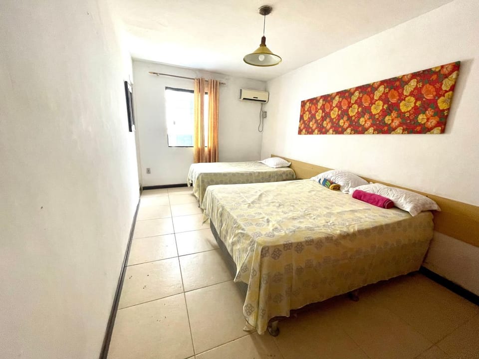 Bed, Photo of the whole room, Bedroom, towels, air conditioner