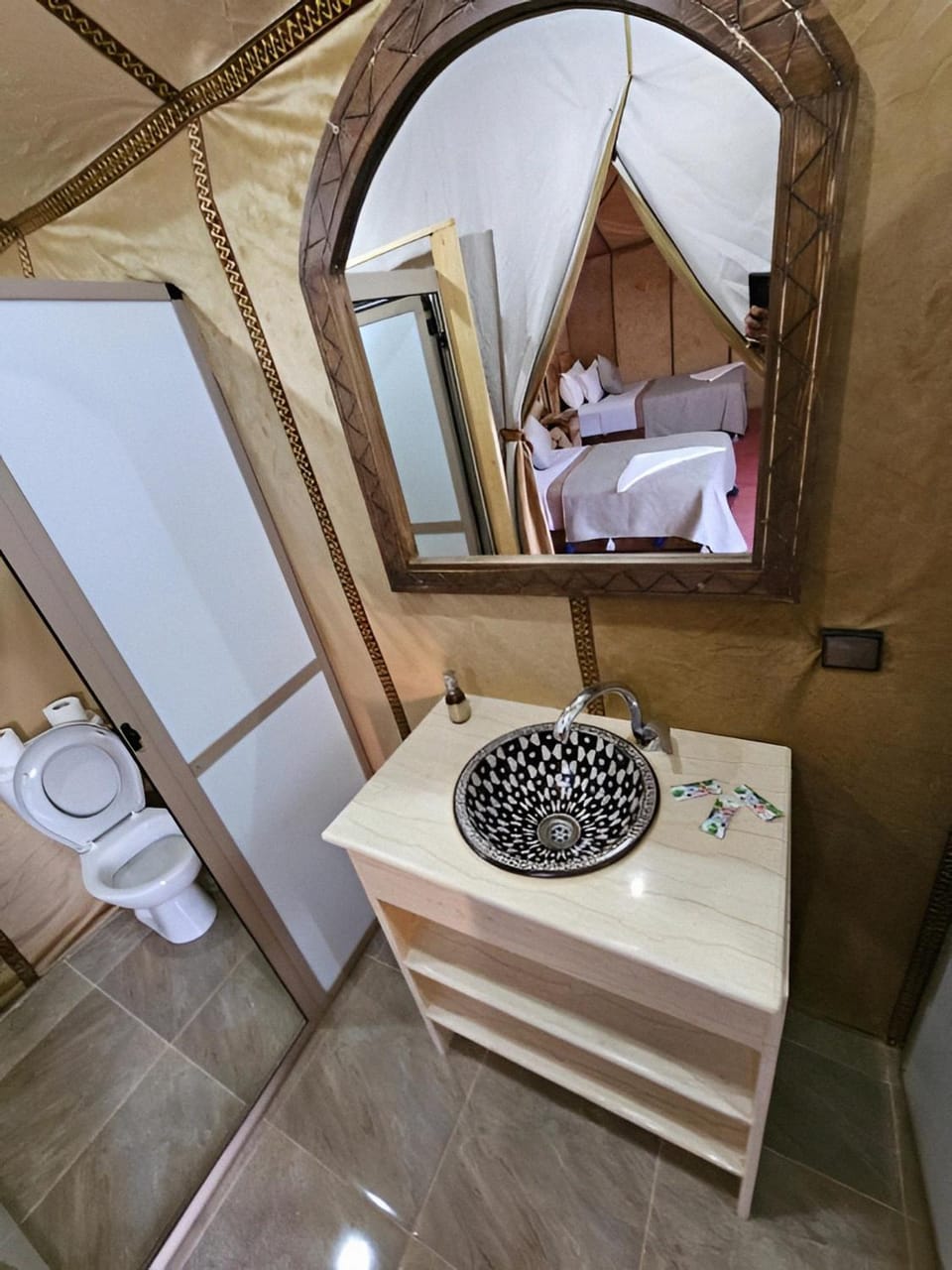 Toilet, Bed, Bathroom, Photo of the whole room, Bedroom