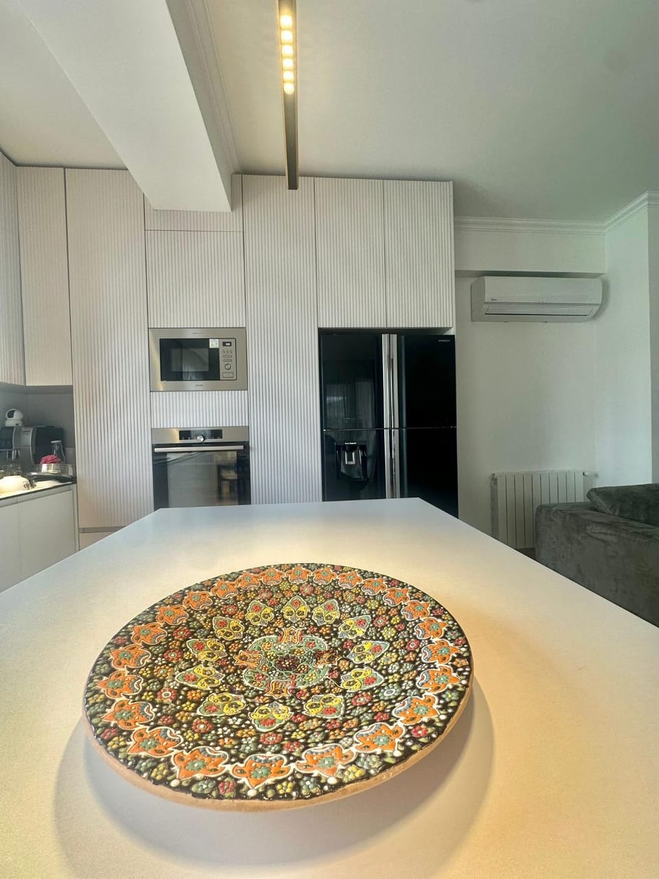 Kitchen or kitchenette, minibar, oven, stove, air conditioner