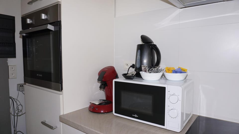 Kitchen or kitchenette, oven, stove