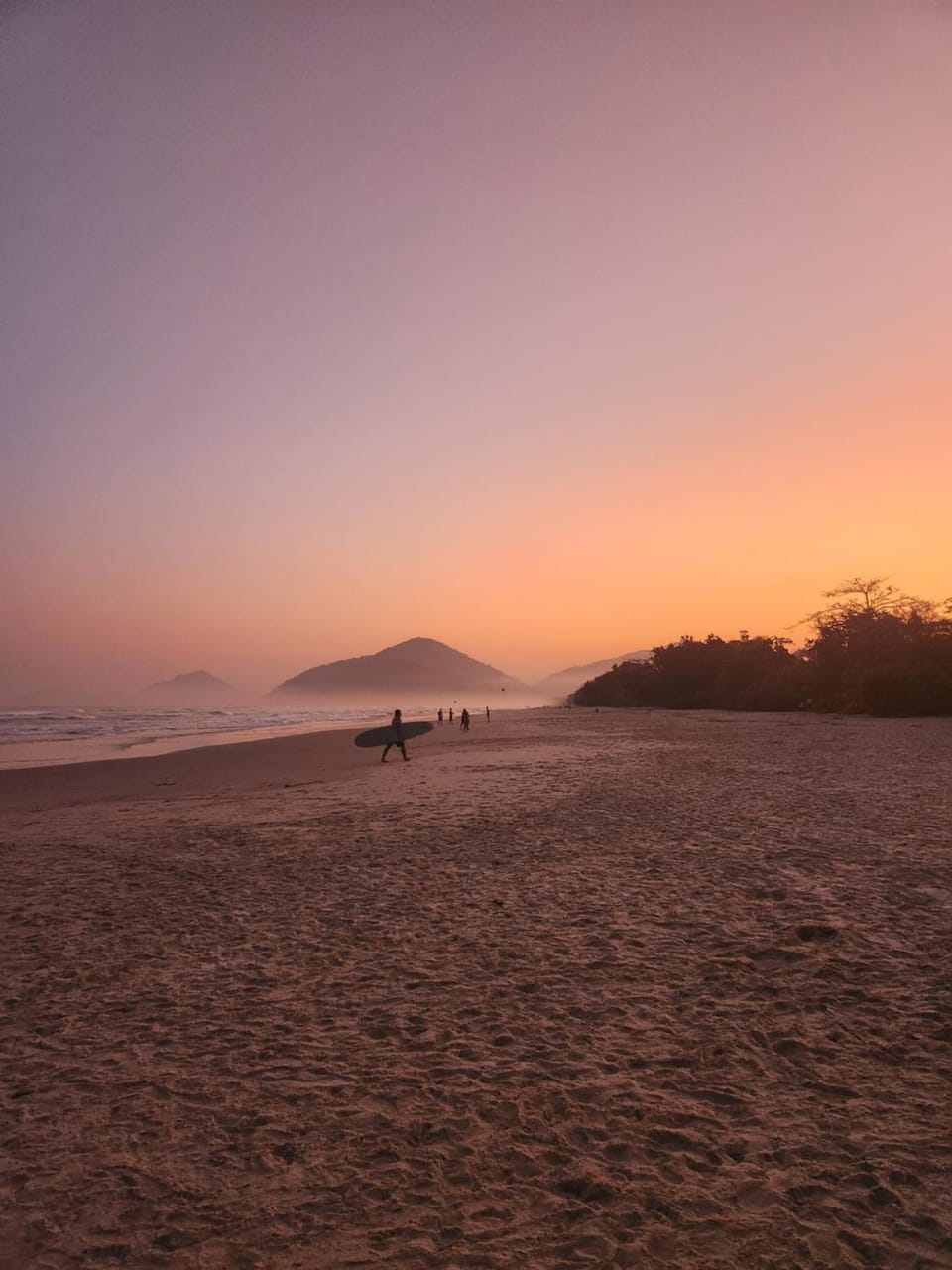 Natural landscape, Beach, Mountain view, Sea view, Sunset