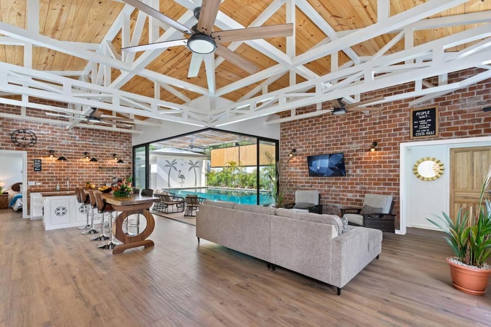 Living room, Pool view