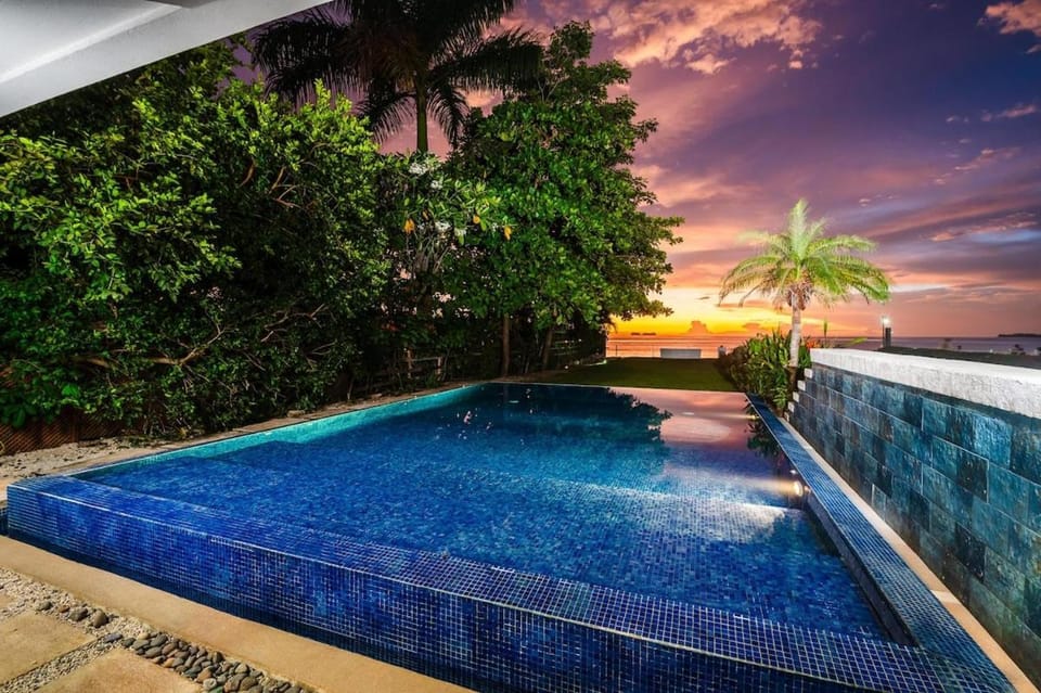 Natural landscape, Swimming pool, Sunset