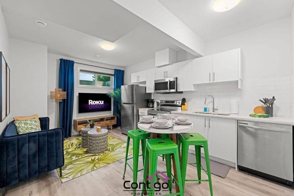 Kitchen or kitchenette, dishwasher, oven, stove, toaster