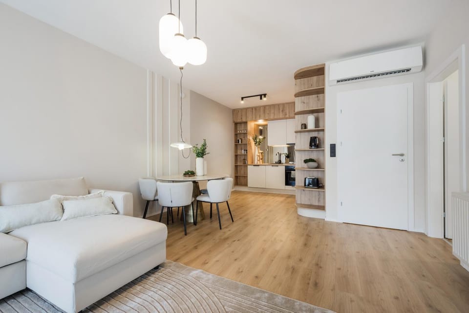 Kitchen or kitchenette, Living room, Dining area, air conditioner