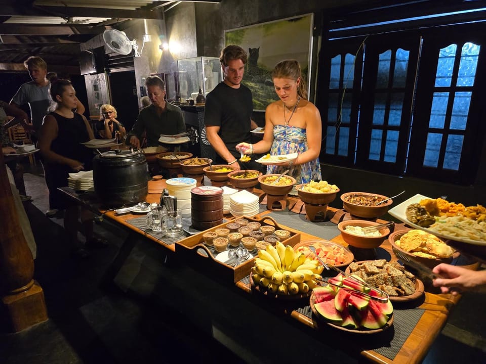 Buffet breakfast, group of guests