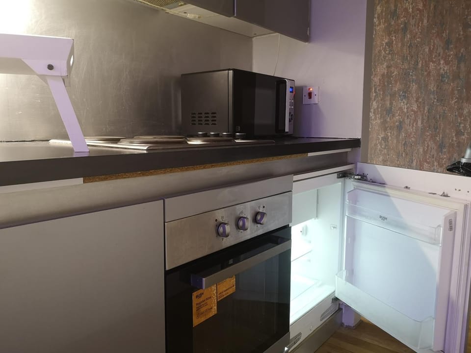 Kitchen or kitchenette, dishwasher, oven, stove
