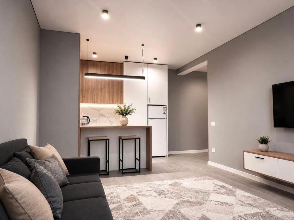 TV and multimedia, Kitchen or kitchenette, Living room, Seating area