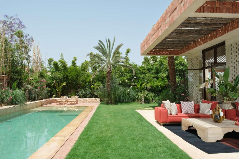 Patio, Garden, Swimming pool, sunbed