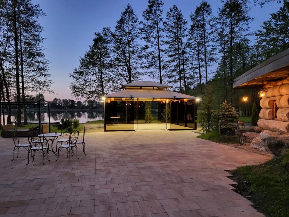 Natural landscape, Sauna, Lake view, Sunset