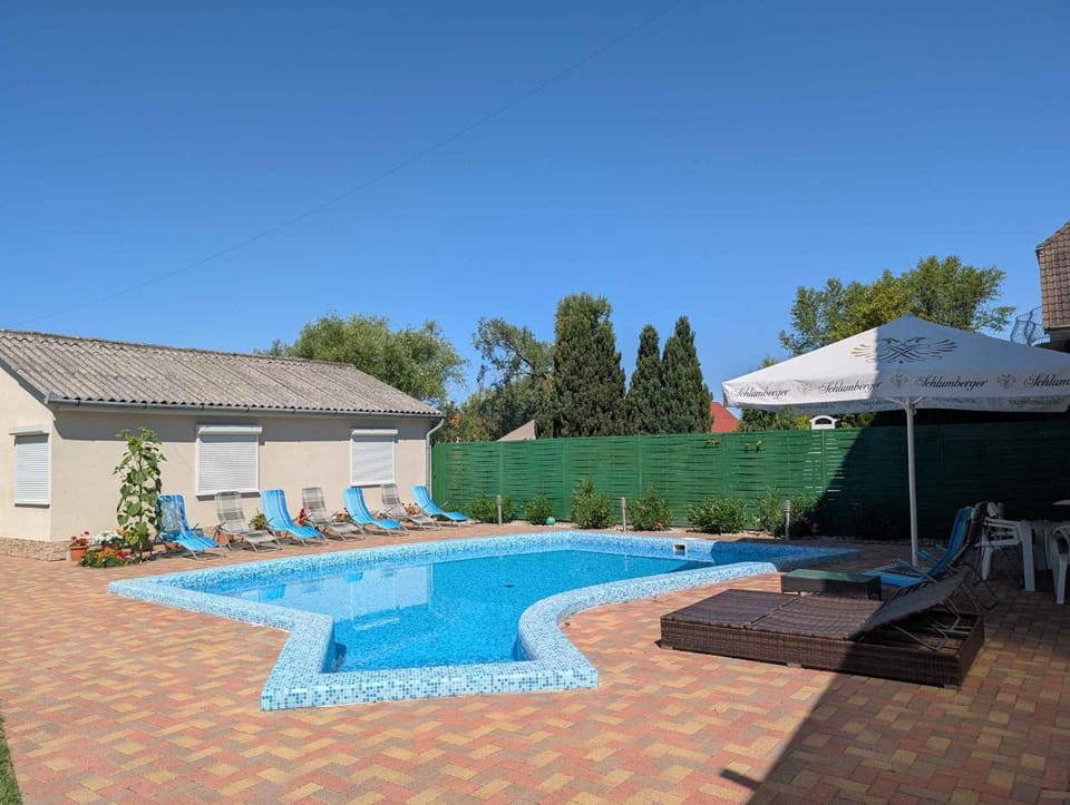 Summer, Garden, Swimming pool, sunbed