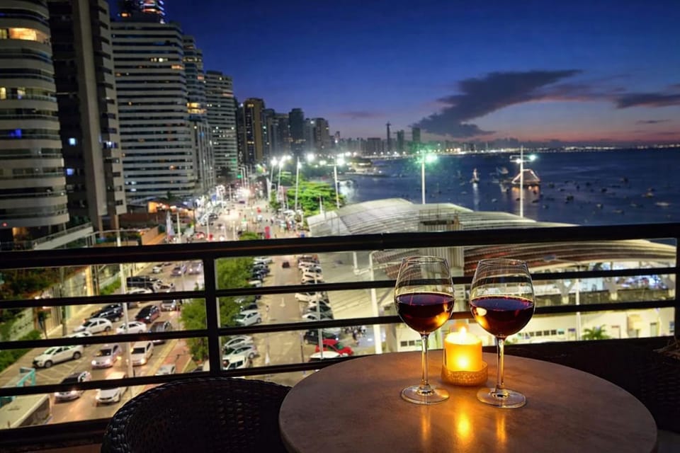 Night, View (from property/room), Balcony/Terrace, Evening entertainment, City view, Sea view, Drinks