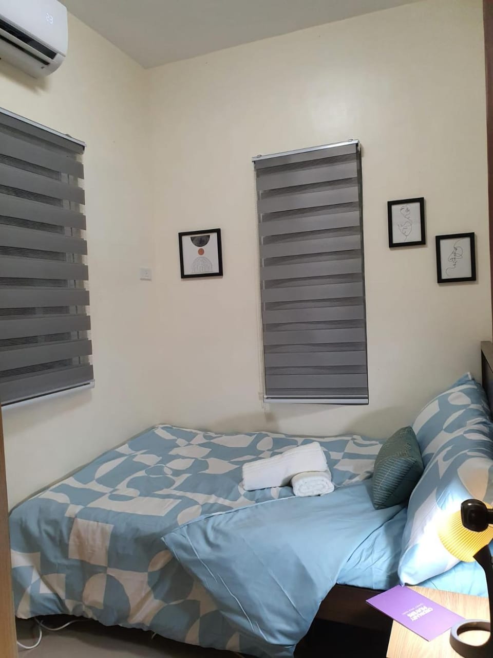 Bed, Bedroom, hair dryier, safe, wardrobe, air conditioner