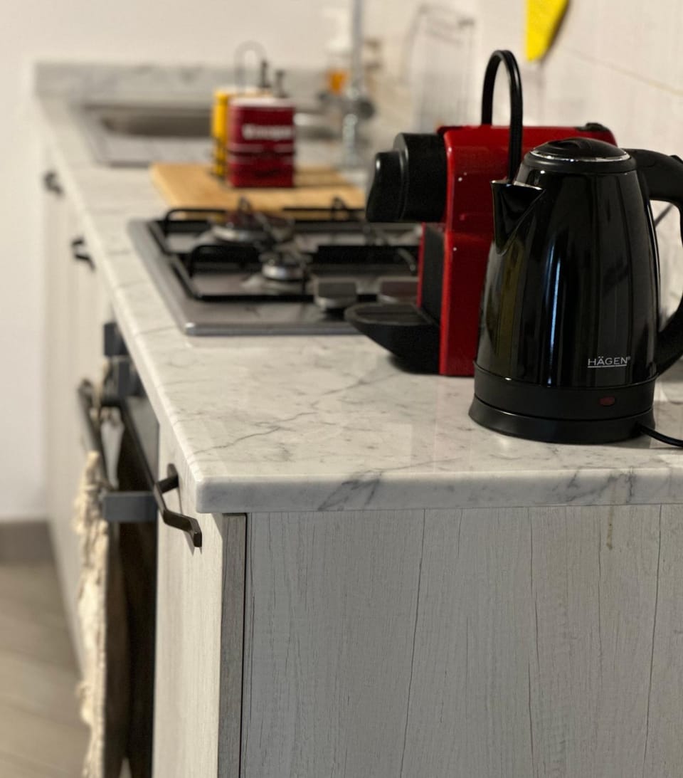 Coffee/tea facilities, Kitchen or kitchenette, stove