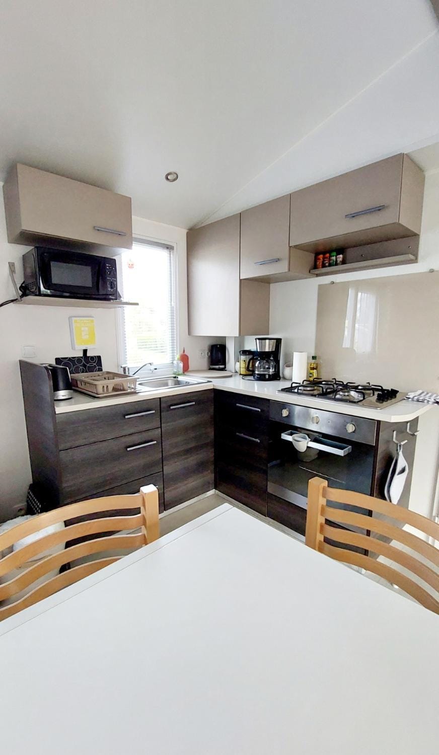 Kitchen or kitchenette, oven, stove, toaster