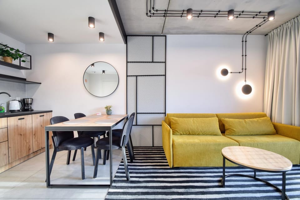 Kitchen or kitchenette, Living room, Seating area