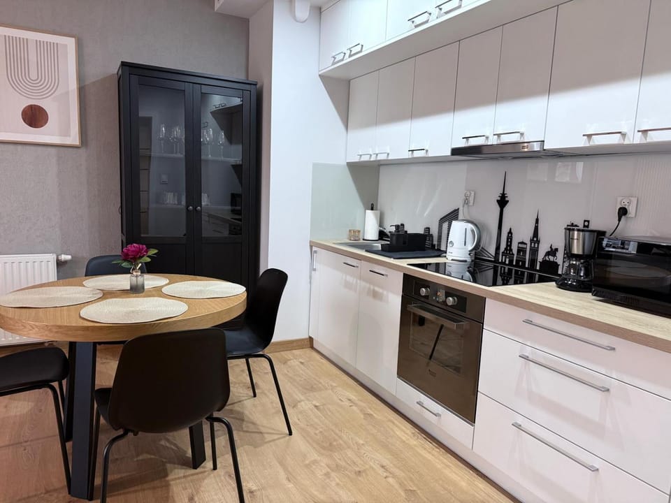 Kitchen or kitchenette, dishwasher, microwave, stove, kitchen