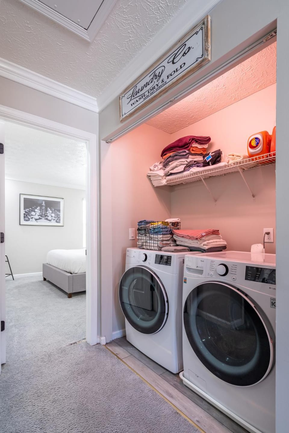 towels, washing machine, dryer