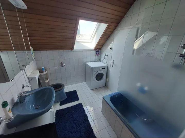 Toilet, Bathroom, Bath, towels, washing machine