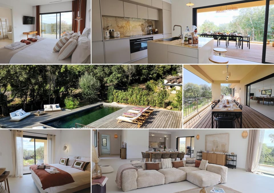 Patio, Bed, Natural landscape, Garden, View (from property/room), Balcony/Terrace, Kitchen or kitchenette, Living room, Photo of the whole room, Seating area, Dining area, Bedroom, Garden view, Pool view, Swimming pool, sunbed, towels