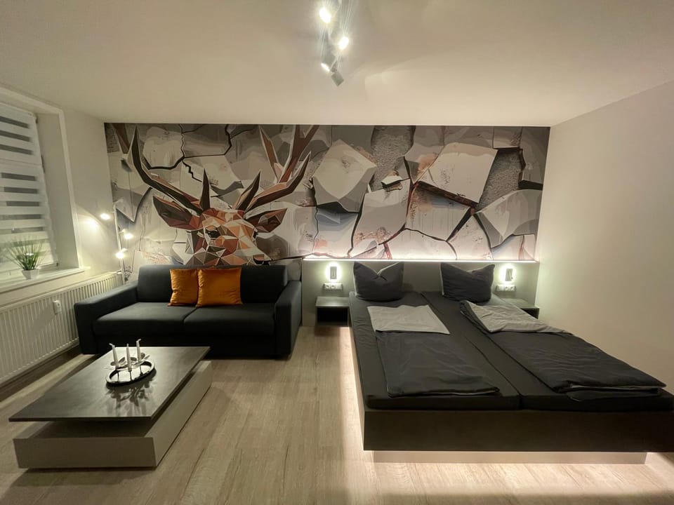 Bed, Living room, Photo of the whole room