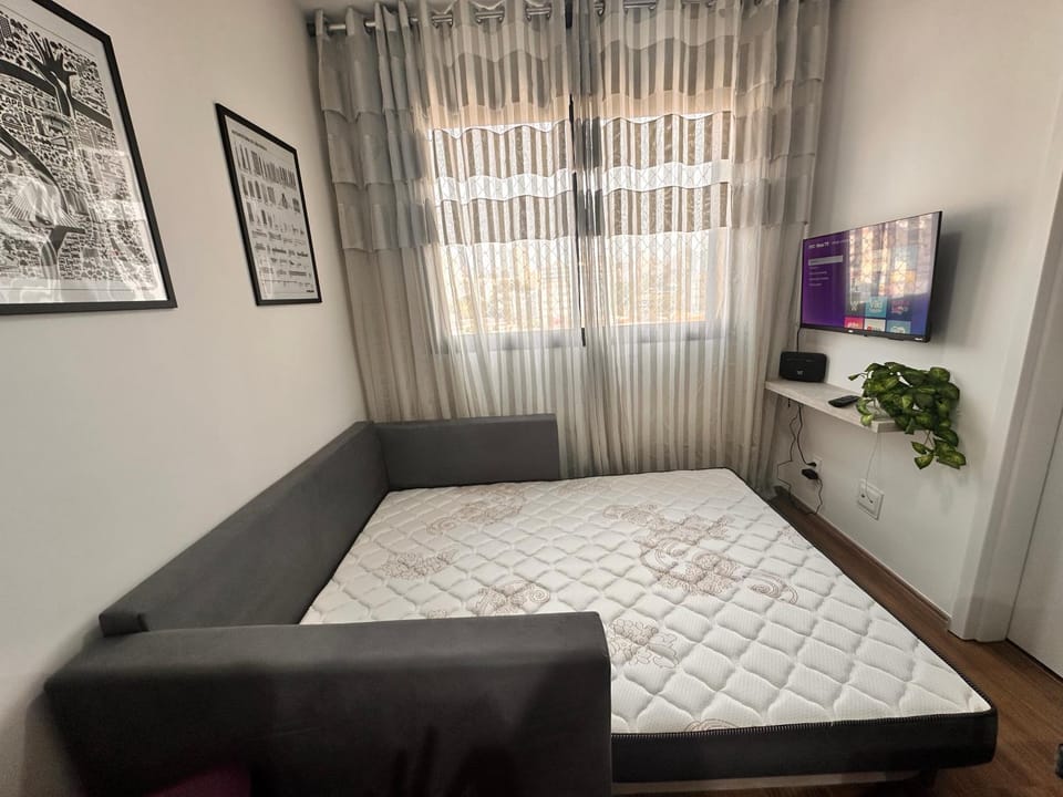 Bed, Living room, Seating area
