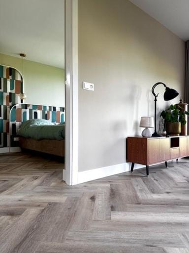 Bed, Living room, Seating area, Bedroom
