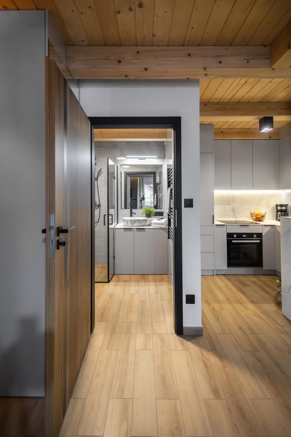 Kitchen or kitchenette, oven, stove