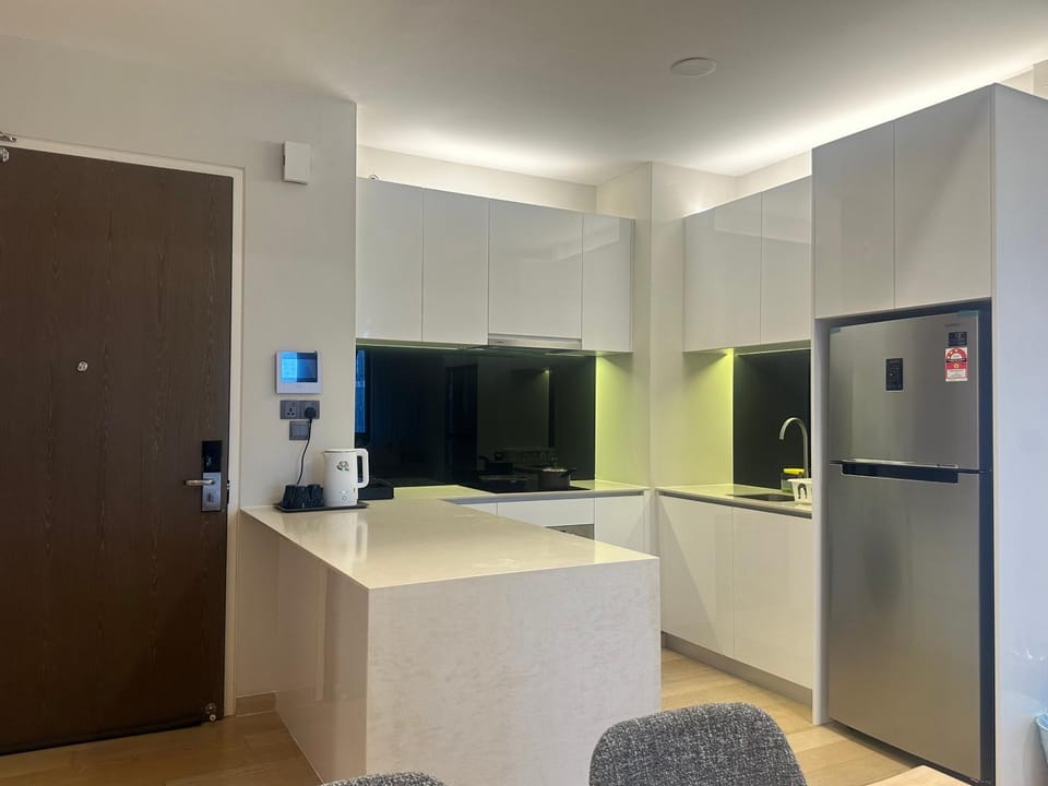 Kitchen or kitchenette, oven, stove