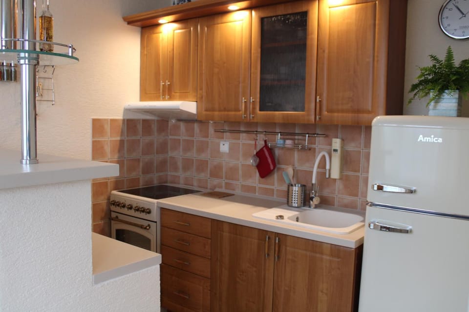Kitchen or kitchenette, oven, stove
