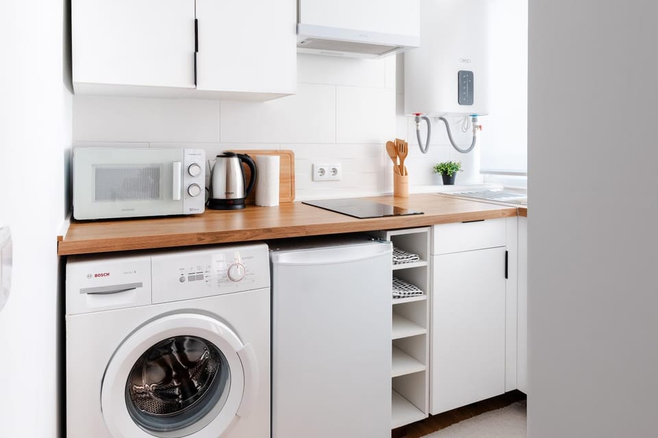 Kitchen or kitchenette, washing machine, kitchen
