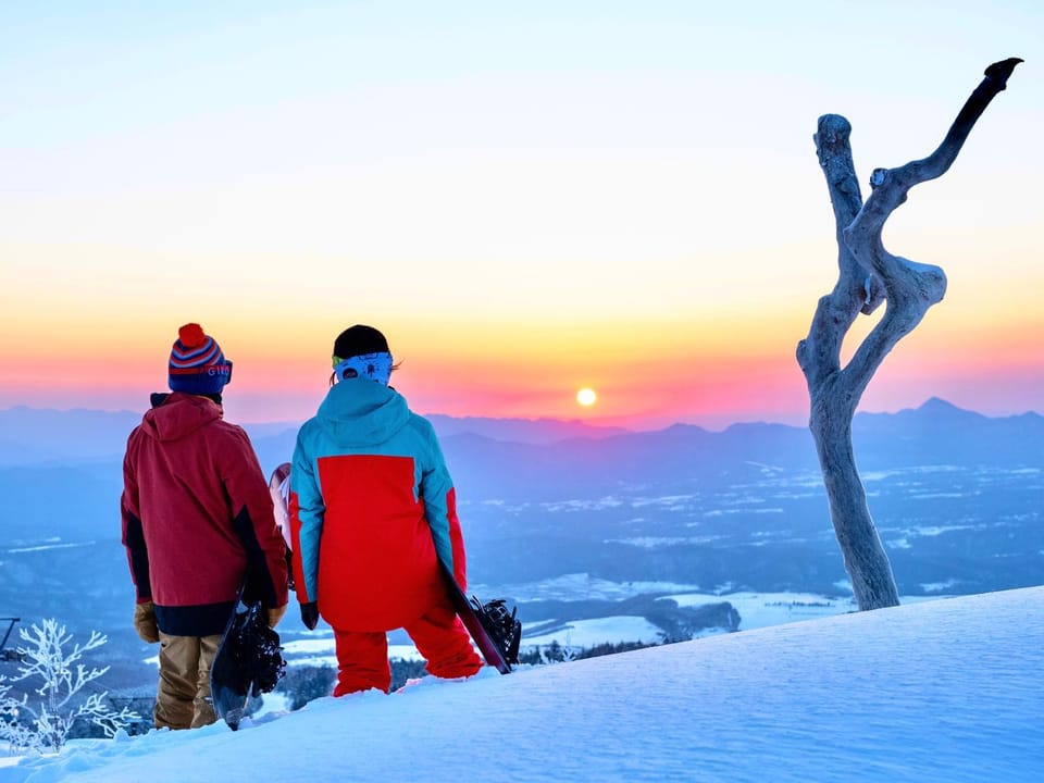 People, Winter, Skiing, Skiing, Sunrise